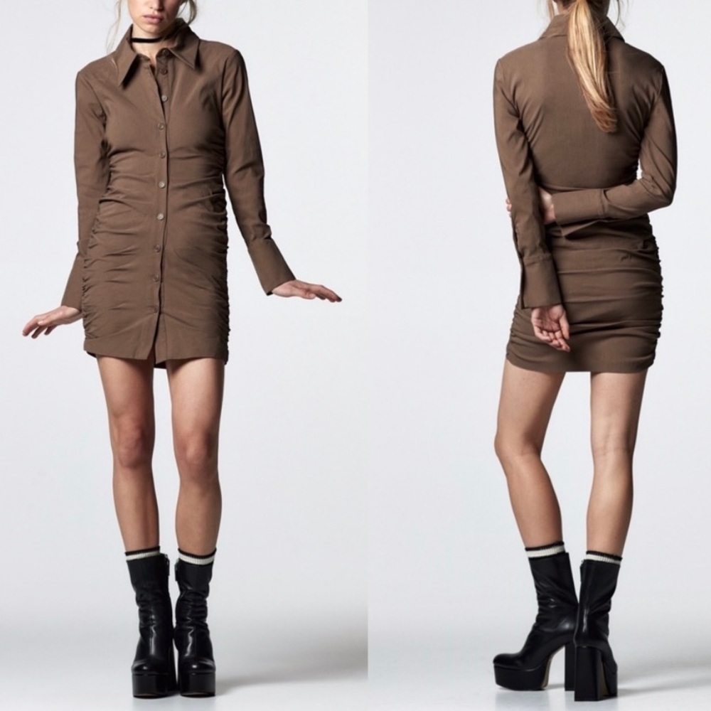 Zara Shirt Dress with gethering ruching.